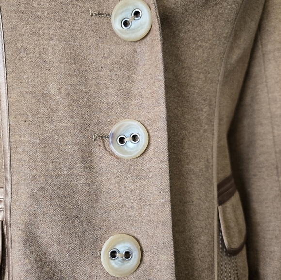 LAURÈL lightweight Wool and Angora Tan Brown Blazer. Size 34/ Small - Picture 3 of 14